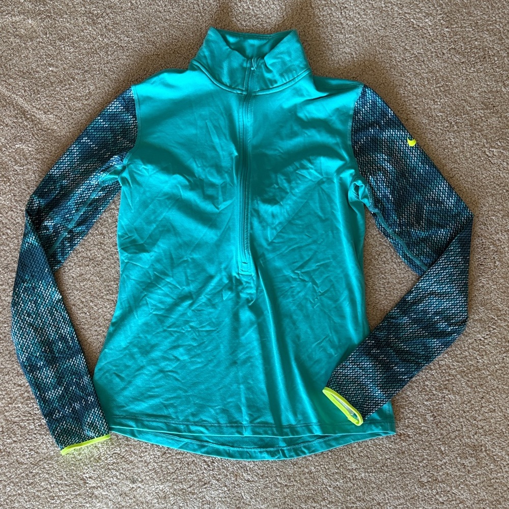 Nike Teal and Black Women's Top